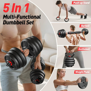 Adjustable 5 in 1 Dumbbell Weights Set