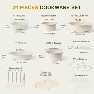 Sensor Handles Ceramic Cookware Set