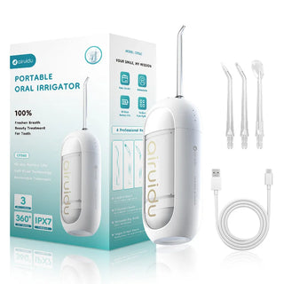 Oral Irrigator Dental Water Flosser Portable 3 Modes IPX7 Waterproof USB Rechargeable 40 Days Battery Life Teeth Cleaner 150ML