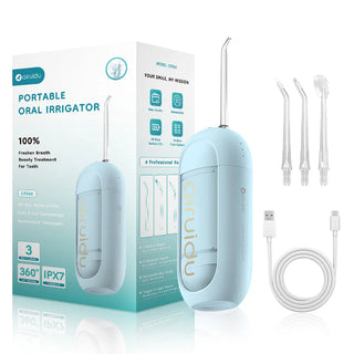 Oral Irrigator Dental Water Flosser Portable 3 Modes IPX7 Waterproof USB Rechargeable 40 Days Battery Life Teeth Cleaner 150ML