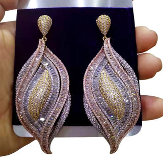 GODKI Luxury Cubic Zircon Crystal CZ Nigerian Long Dangle Earring For Women African Bridal Earring aretes de mujer modernos 2022