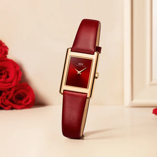 I&W Simple Square Watches for Woman Luxury Switzerland Quartz Wristwatches Women Sapphire Leather Waterproof Relogio Feminino