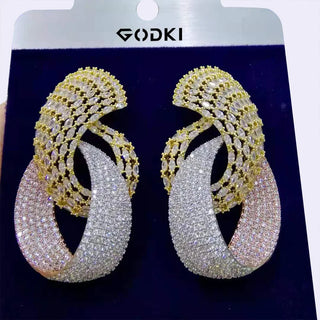Luxury Crossover Circle Bridal Party Earring