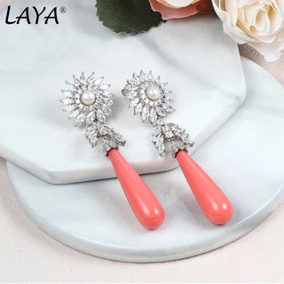 Classic Coral Pearl Drop Earrings - Epictzar Intl.