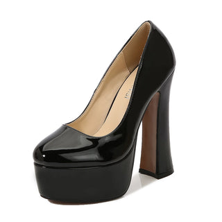 Ladies 14cm Thick High Heels Platform Pumps Round Toe Women Shoes Platform OL Work Pumps Dress zapatos mujer Eur:35-43 44 45 46
