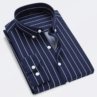 2025 new arrival spring stripe casual shirt men,High quality men's Long sleeves shirts men plus-size S-5XL
