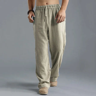Men's Linen Loose Drawstring Yoga Pants