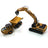 excavator and truck