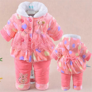 Toddler Girls Cotton Hooded Coat Sets