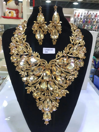 Colorful Crystal Wedding Jewelry Set