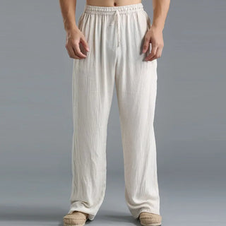 Men's Linen Loose Drawstring Yoga Pants