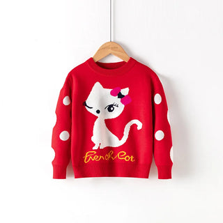 Girls Knitwear Warm Cartoon Sweater