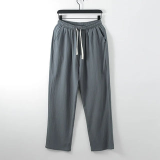Men Linen Wide Leg Drawstring Pants