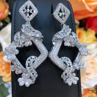 missvikki Luxury Big Original Pendant Earrings For Noble Fashion Women Wedding Party Cubic Zircon Dubai Bridal Earrings Jewelry