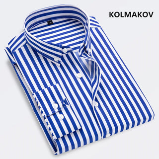 2025 new arrival spring stripe casual shirt men,High quality men's Long sleeves shirts men plus-size S-5XL