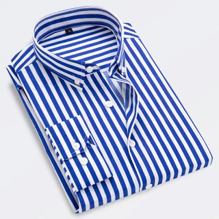 2025 new arrival spring stripe casual shirt men,High quality men's Long sleeves shirts men plus-size S-5XL