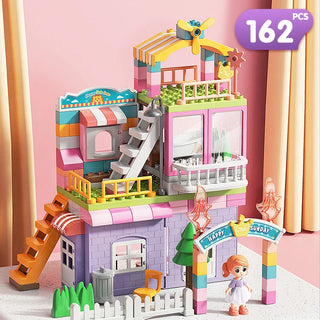 Girls Big Particle Blocks Marble Race Run Slide Big Size Blocks City Blocks House Castle Building Blocks Brick Toy Kids Gift