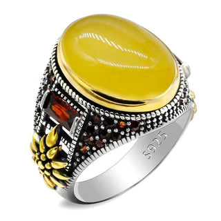 Natural Vintage Oval Agate Stone Ring