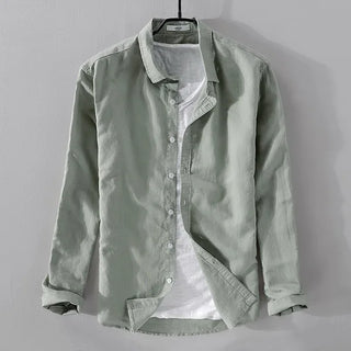 Linen Square Collar Cotton Shirt