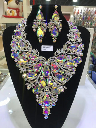 Colorful Crystal Wedding Jewelry Set