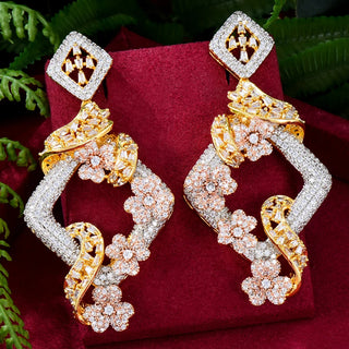 missvikki Luxury Big Original Pendant Earrings For Noble Fashion Women Wedding Party Cubic Zircon Dubai Bridal Earrings Jewelry