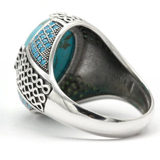 Natural Turquoise Stone Vintage Party Ring