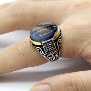 Classic Natural Ocean Onyx Vintage Ring