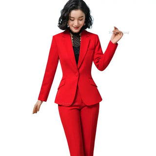 Luxury Office Lady 2Pcs Pant Suit