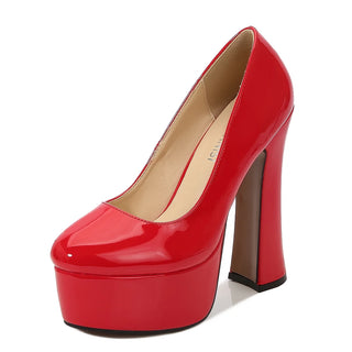 Ladies 14cm Thick High Heels Platform Pumps Round Toe Women Shoes Platform OL Work Pumps Dress zapatos mujer Eur:35-43 44 45 46
