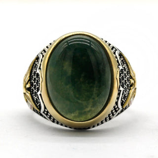 Natural Agate Stone Eagle Eye Ring