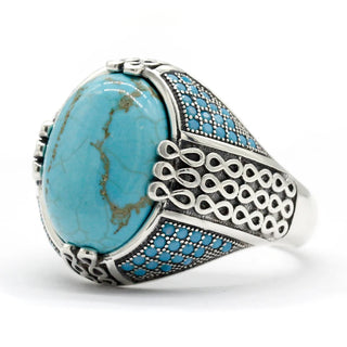 Natural Turquoise Stone Vintage Party Ring