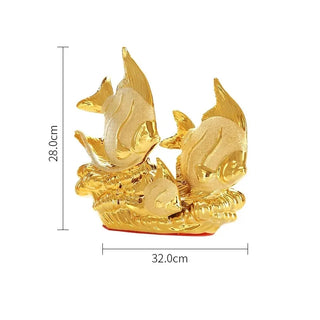 Handicraft Gold Fish Ceramic Decoration