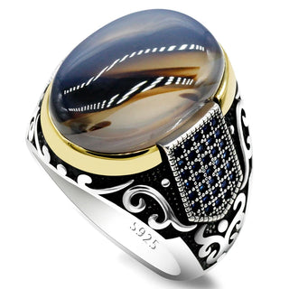Classic Natural Ocean Onyx Vintage Ring