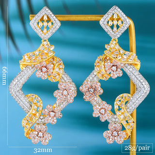 missvikki Luxury Big Original Pendant Earrings For Noble Fashion Women Wedding Party Cubic Zircon Dubai Bridal Earrings Jewelry