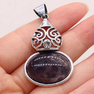 Vintage Quartz Stone Crystal Pendants