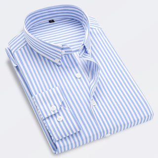 2025 new arrival spring stripe casual shirt men,High quality men's Long sleeves shirts men plus-size S-5XL
