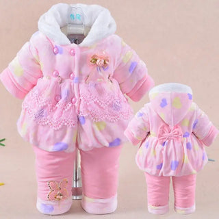 Toddler Girls Cotton Hooded Coat Sets