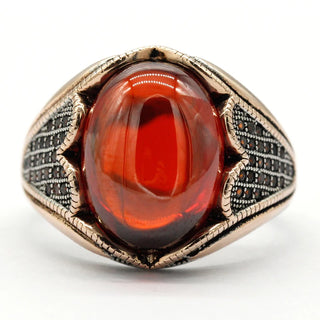 Vintage Handmade Garnet Stone Ring