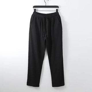 Men Linen Wide Leg Drawstring Pants