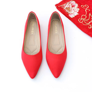 Pointed Toe Bridal Flat Heel Shoes