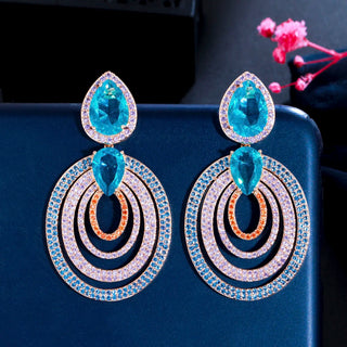 Vintage Multicolor Crystal Round Earring