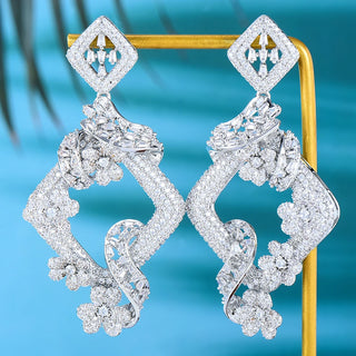 missvikki Luxury Big Original Pendant Earrings For Noble Fashion Women Wedding Party Cubic Zircon Dubai Bridal Earrings Jewelry