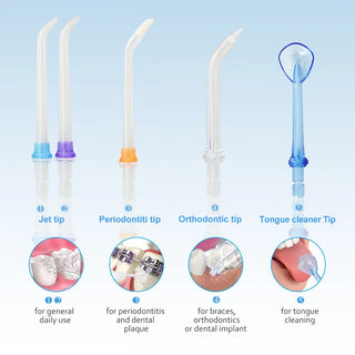Oral Irrigator Portable Water Dental Flosser USB Rechargeable 5 Modes IPX7 Jet Water 300ML Waterproof Teeth Cleaner