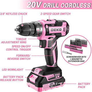 Cordless Power Drill Tool Kit