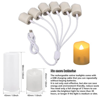 Rechargeable Flickering Flames Wedding Candles