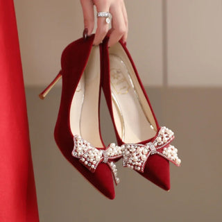 Pointy High Heels Suede Shoes