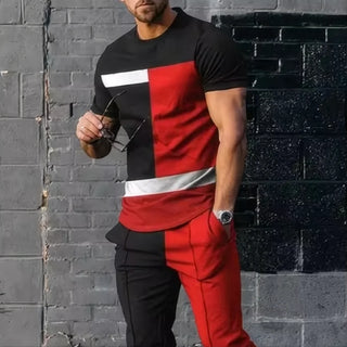 Men's Geometric 3D Printed Sportswear Set