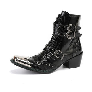 Men's Vintage Pointed Toe Ankle Boots