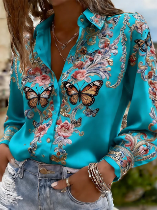 Men's Long Sleeve Floral Print Shirt - Epictzar Intl.