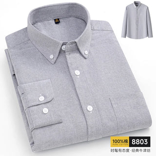 Solid Color 100% Pure Cotton Men Oxford Shirt - Epictzar Intl.
